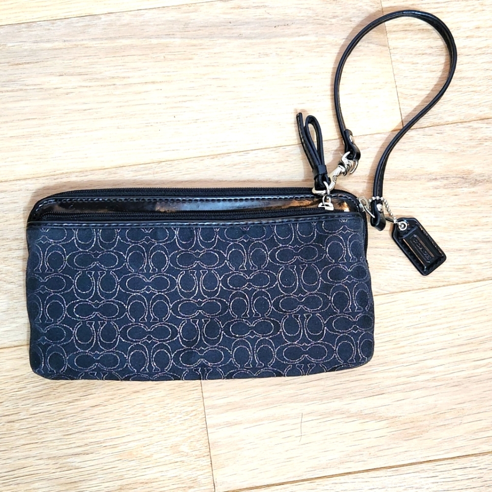 Coach wristlet wallet Blue /Black - Picture 1 of 7